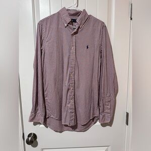 Ralph Lauren Red and Blue Casual Button Down Shirt